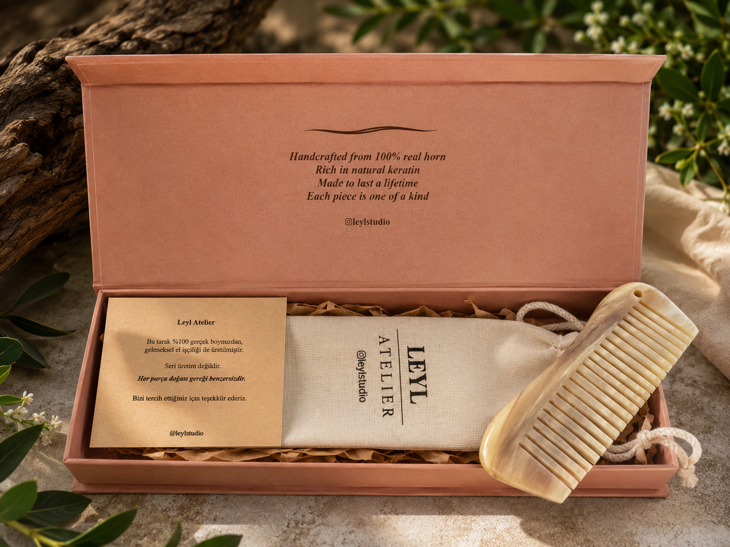 Doğum Tarağı (Birth Comb) – Doğal Koç Boynuzu El Yapımı Tarak
